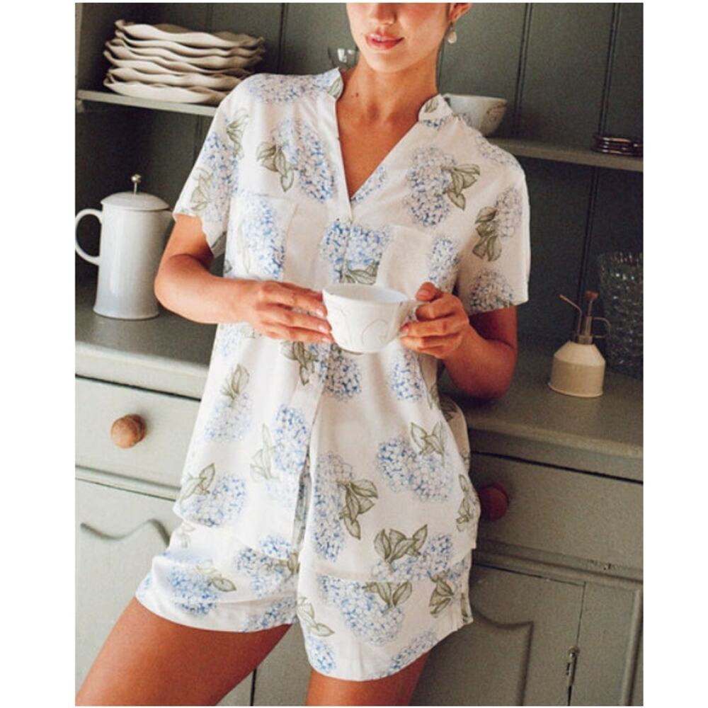 Piyama Women's Hydrangea Blue Maggie Pajama Set Size XS